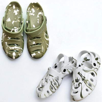 Monrav Men Clogs(Green, White , 10)