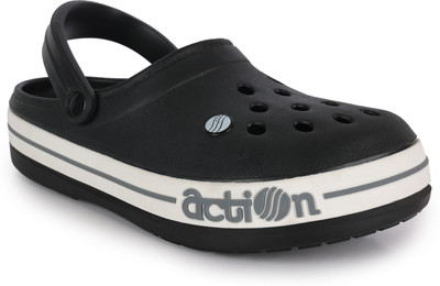 action ONTC-04 Men Clogs(Black, Grey , 10)