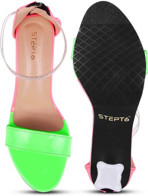 STEPT6 Women Heels(Green , 6)