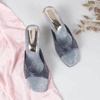 METRO Women Heels(Blue , 8)