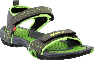 Sparx Sparx Women SS-803 Dark Grey Fluorescent Green Floater Sandals Women Sports Sandals(Grey, Green , 4 UK/India)