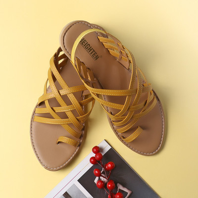 heighten Women Flats(Yellow , 5)