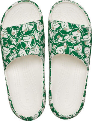 CROCS Men Slides(Green , 5)