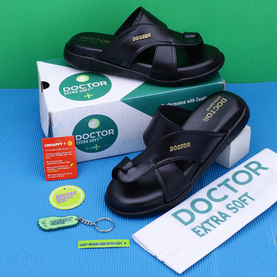 DOCTOR EXTRA SOFT Memory Foam Sandals Ortho Care Orthopedic Diabetic Comfort Doctor Soft Men Sandals(Black , 7)