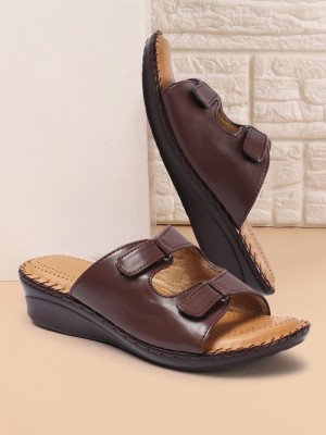 VENDOZ VENDOZ DOCTOR ORTHOPEDIC MEMORY FOAM SANDALS Women Flats(Brown , 39 Euro)