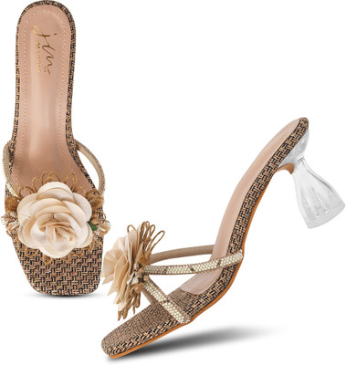 jm looks Women Heels(Gold , 3)