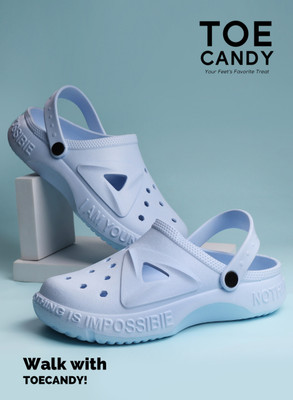 TOE CANDY Boat Clog |Adjustable Back Strap | Stylish & Anti-Skid | Waterproof KF-424 Men Sandals(Blue , 8)