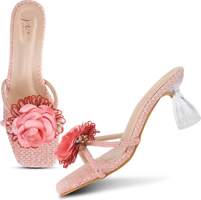 jm looks Women Heels(Beige , 8)