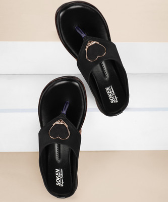 SOKEN Women Flats(Black , 8)