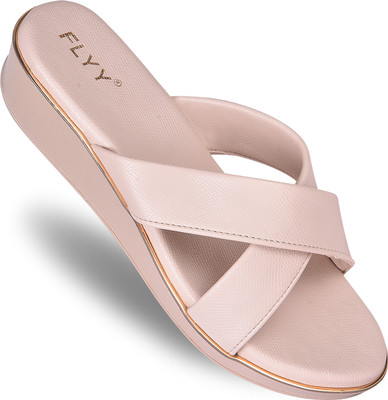 FLYY Women Wedges(Beige , 6)