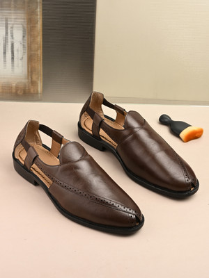 House of Pataudi Men Sandals(Brown , 10)