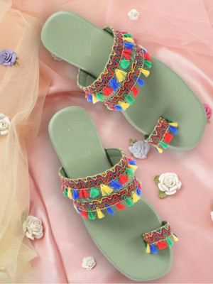 Paduki Women Flats(Green , 7)