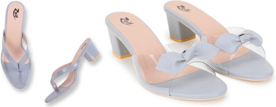 Zaif Women Heels(Grey, Grey , 7)