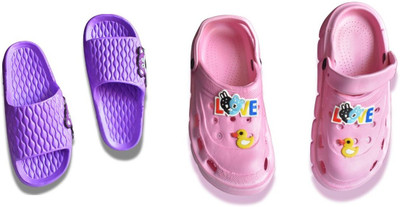 footpedia Women Wedges(Purple, Pink , 3)