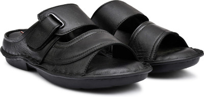 house of common Men Sandals(Black , 8)