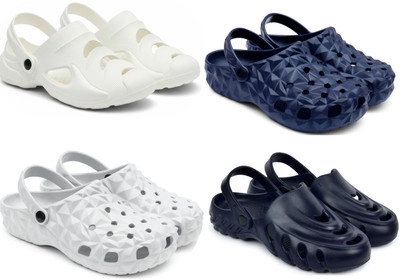 Golf Men Clogs(White, Blue, Grey, Blue , 7)
