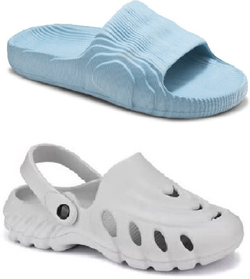 DEFLOW Men Sandals(Blue, Grey , 8)