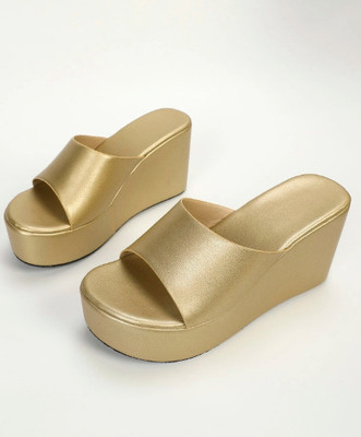 Gloglamp Women Wedges(Gold , 3)