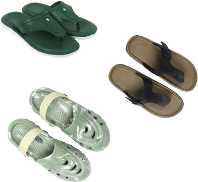 Vomoya Men Sandals(Green, Black, Olive , 9)