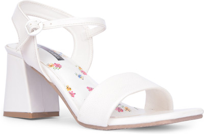 Bata Women Heels(White , 3)