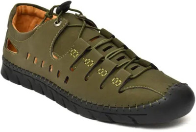 broniq CLOVE GREEN SHOES COMFORTABLE TREND PARTYWEAR SHOES FOR MEN Casuals For Men(Black, Green , 10)