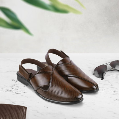 Walkway Men Sandals(Brown , 8)