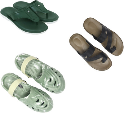 Vomoya Men Sandals(Green, Black, Olive , 9)