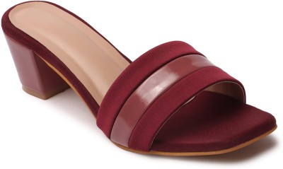 RICHTOE Women Heels(Burgundy , 5)