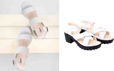 Todhwear Women Heels(White, White , 8)