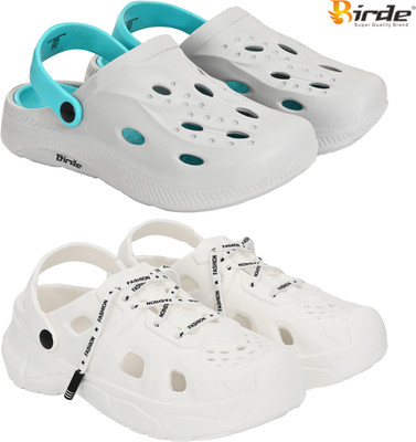 Birde Men Clogs(Grey, White , 9)