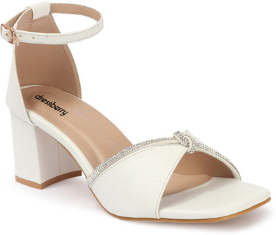 Dressberry Women Heels(White , 7)