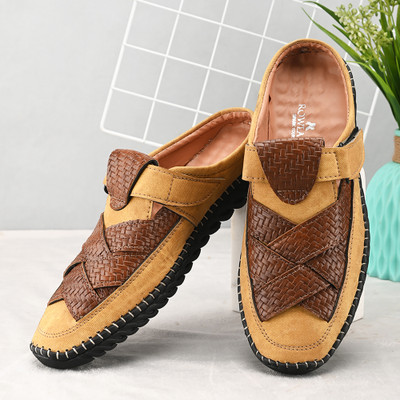 Rowlans Men Sandals(Tan , 6)