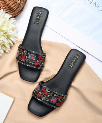 RAVIS Women Flats(Black , 6)