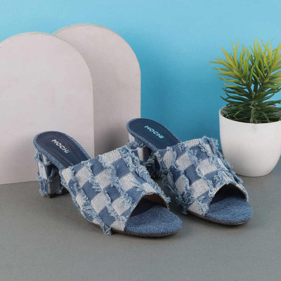 MOCHI Women Heels(Blue , 8)