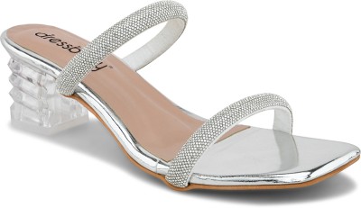 Dressberry Women Heels(Silver , 8)