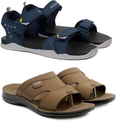 asian Men Sandals(Beige, Navy , 7)