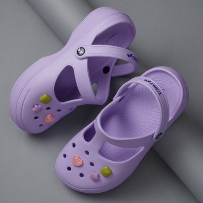 CREOZ the bounce Women Clogs(Purple , 6)