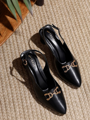 TRASE Women Heels(Black , 4)