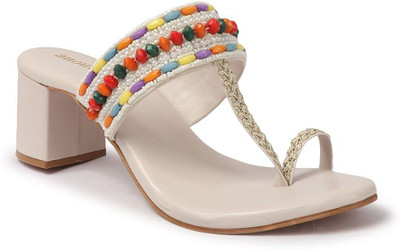 ANOUK Women Heels(Off White , 8)