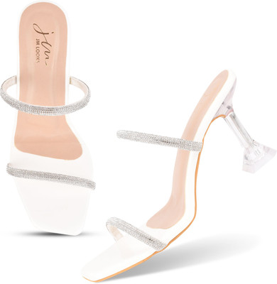 jm looks Women Heels(White , 5)