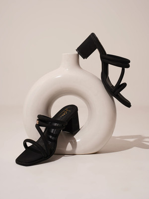 jm looks Women Heels(Black , 7)