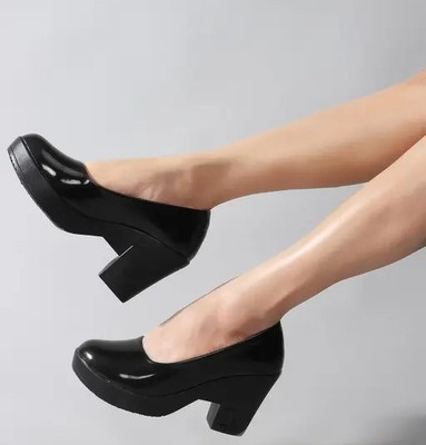 KOMOPT Women Heels(Black , 7)