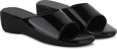 Komfy Women Wedges(Black , 8)