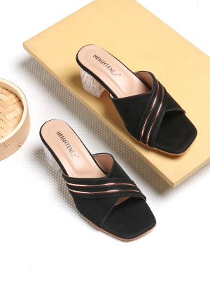 heighten Women Heels(Black , 6)