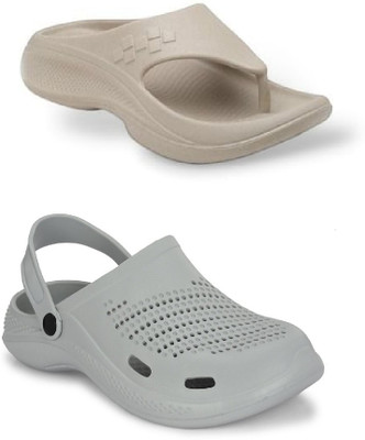 DEFLOW Men Sandals(Grey, Beige , 7)