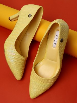 Elle Women Heels(Yellow , 4)