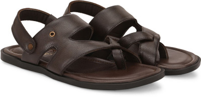 Roadster Stylish Dual Strap Buckle Design Men Sandals(Brown , 8)