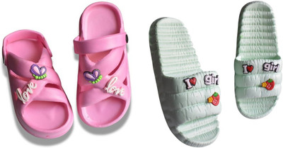 footpedia Women Wedges(Green, Pink , 3)