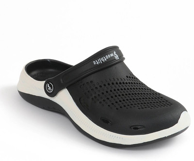 Smoothlite Men Clogs(Black, White , 7)