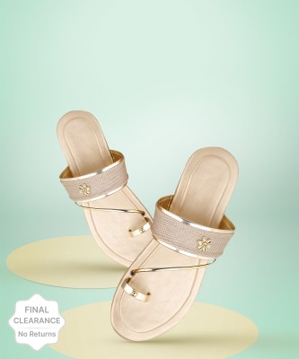 Paduki Women Flats(Gold , 5)